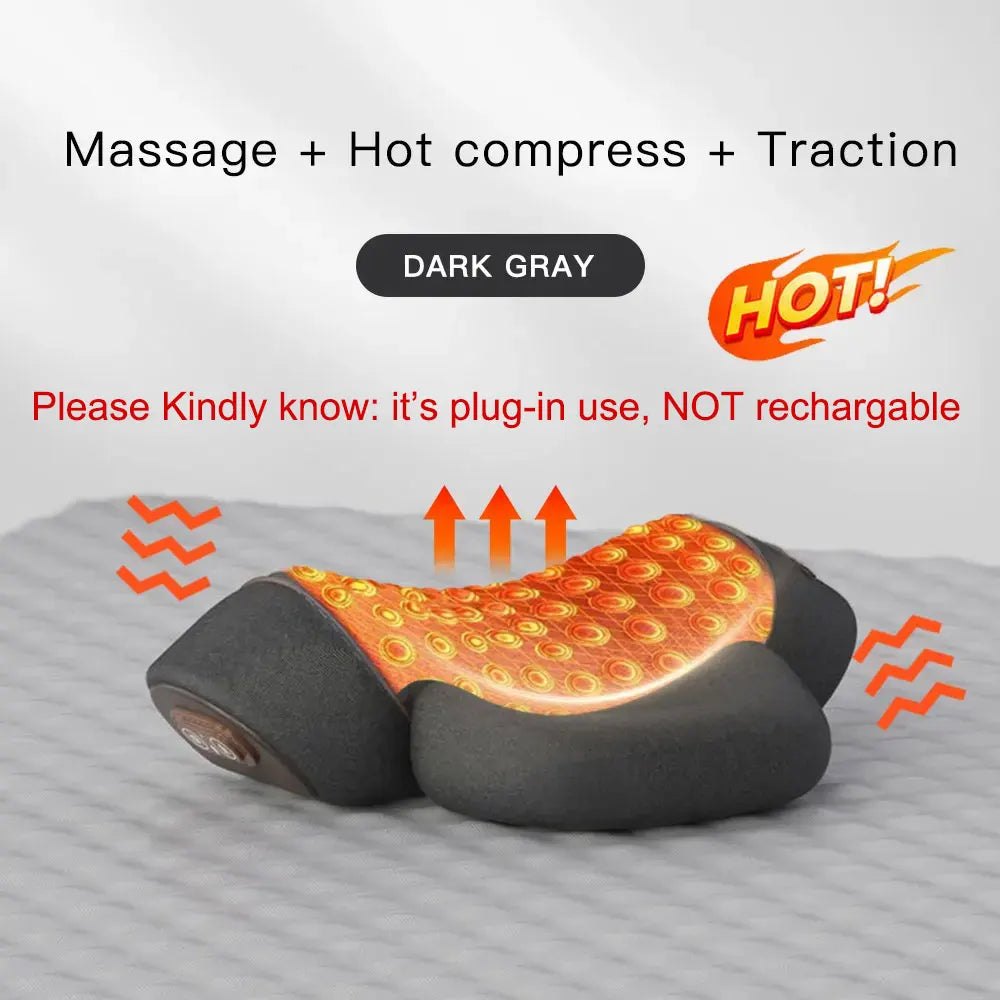 Electric Neck Massage Pillow Heating Vibration Neck Massager Back Cervical Traction Relax Sleeping Memory Foam Spine Support