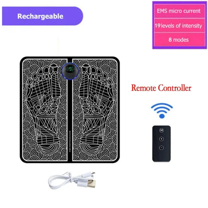 Electric Foot Massage Mat Relaxes Foot Acupoint Massage Mat Improves Blood Circulation 8 Modes 19 Level Relaxation USB Charging