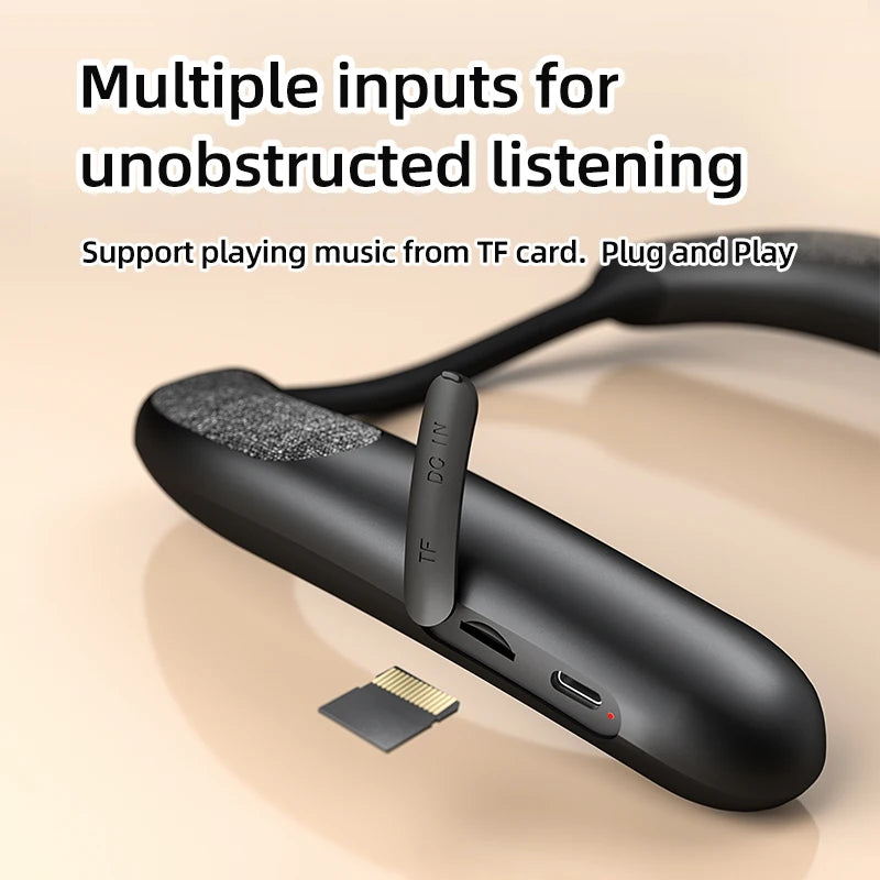 EBS-910 Portable Wireless Bluetooth Speake Neck Wearable TF Card Stereo Music Player Microphone Bass AAC Speaker