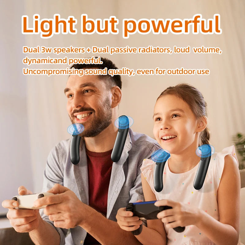 EBS-910 Portable Wireless Bluetooth Speake Neck Wearable TF Card Stereo Music Player Microphone Bass AAC Speaker