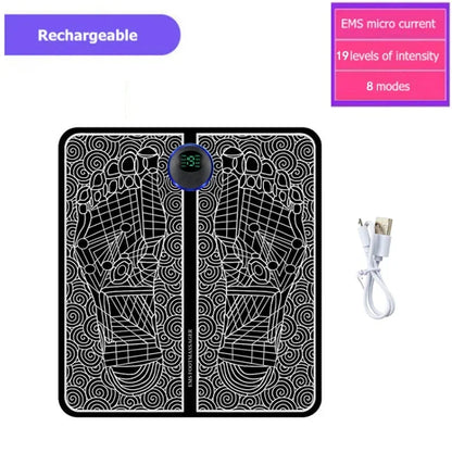 Electric Foot Massage Mat Relaxes Foot Acupoint Massage Mat Improves Blood Circulation 8 Modes 19 Level Relaxation USB Charging